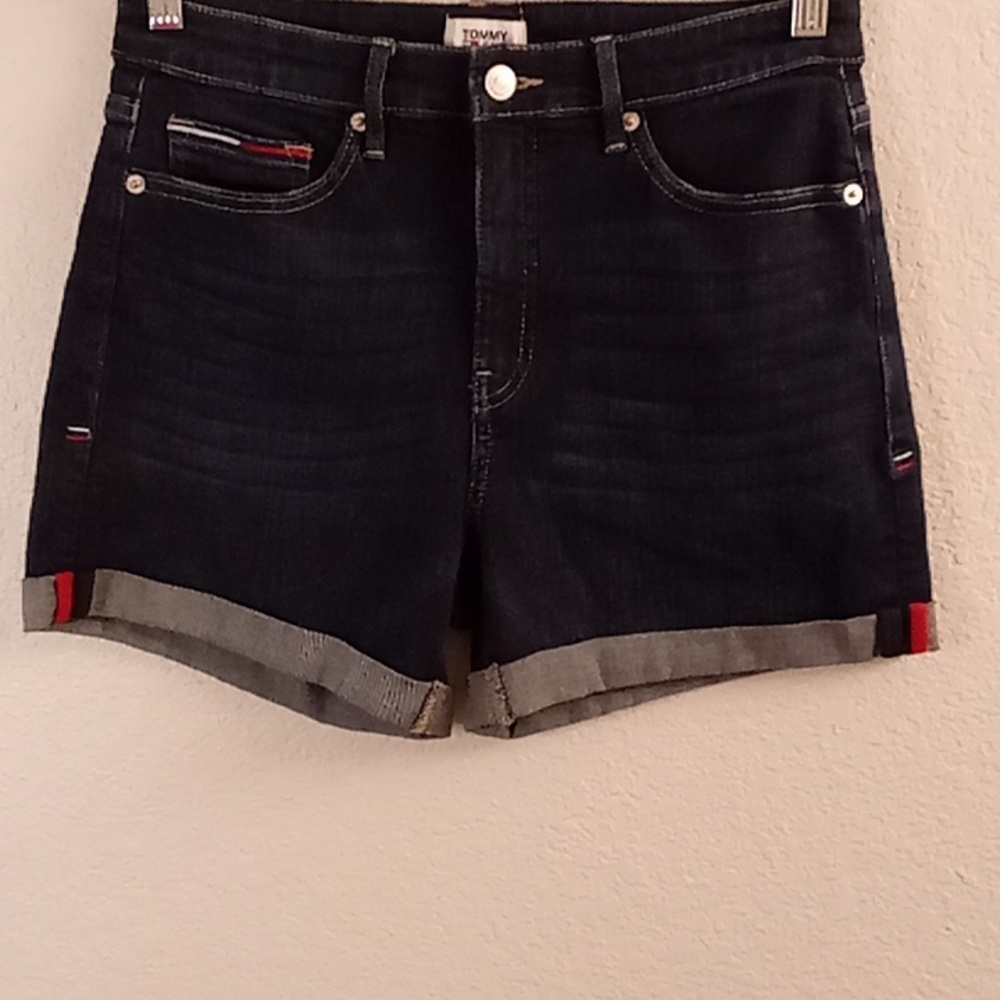 NEW TOMMY JEANS Modest  Women Size 4/W27 Navy Color Trim white-red color B8 X